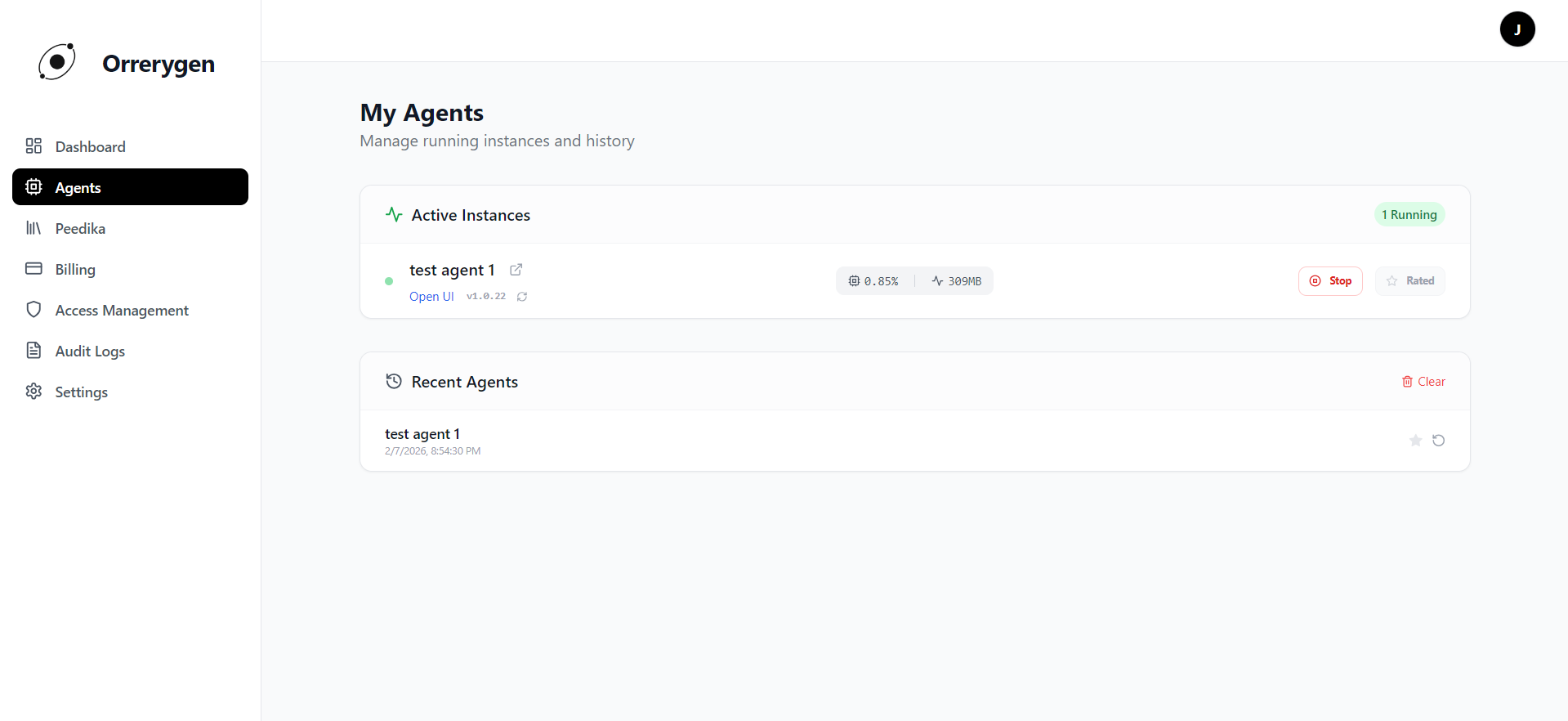 My Agents Page Overview