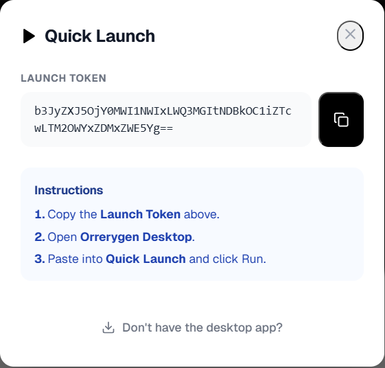 Agent Detail Page with Launch Key